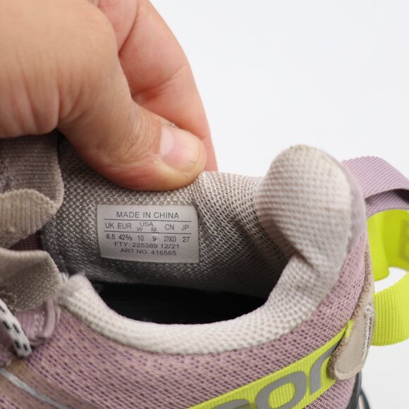 Salomon XA CoverAsh Men's 9 Women's 10 Trail Running Hiking Grey Lime Green - Picture 3 of 10
